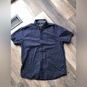 Lee Men's Dark Blue Polka Dot Shirt Regular Fit